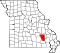 Map of Missouri highlighting Reynolds County.svg