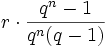 r\cdot\frac{q^n-1}{q^n(q-1)}