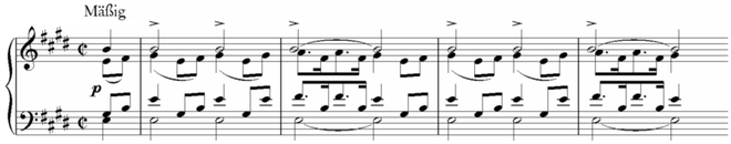 Schubert, „Des Baches Wiegenlied“ Takt 1-4
