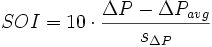 SOI = 10 \cdot \frac{\Delta P - \Delta P_{avg}}{s_{\Delta P}}