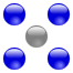 Centered square number 5 emanating from 1.svg