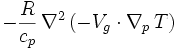  - \frac{R}{c_p}\,\nabla^2\,(-V_g \cdot \nabla_p\,T) 