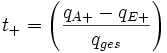 t_+=\left( \frac{q_{A+}-q_{E+}}{q_{ges}} \right)
