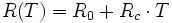 R(T) = R_0 + R_c\cdot T