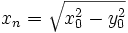 x_n=\sqrt{x_0^2-y_0^2}