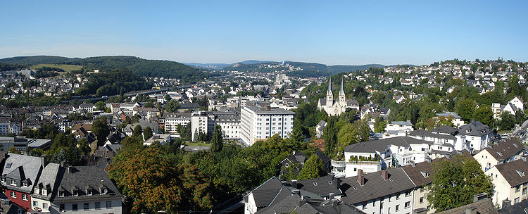 Blick über das nördliche Stadtgebiet Siegens.