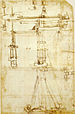 Leonardo da vinci, gru girevole di brunelleschi, codice ambrosiano CA, c. 965 r.jpg