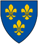 Das Wiesbadener Wappen mit den drei goldenen Lilien