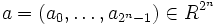 a=(a_0,\ldots,a_{2^n-1})\in R^{2^n}