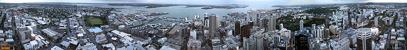 Panorama von Auckland City vom Skytower aus