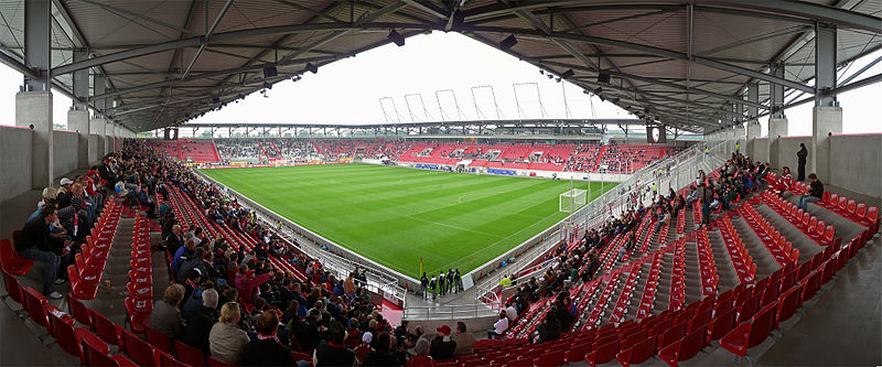 Der Innenraum des Audi-Sportparks am Tag der Stadion-Eröffnung