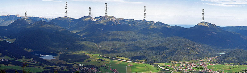 Gipfel des Estergebirges von Südosten