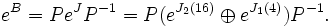 e^B = P e^{J} P^{-1} = P (e^{J_2(16)} \oplus e^{J_1(4)} ) P^{-1}.