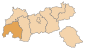 Lage des Bezirkes Landeck innerhalb Tirols