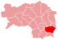 Lage des Bezirkes Feldbach innerhalb der Steiermark