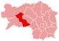 Lage des Bezirkes Judenburg innerhalb der Steiermark