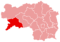 Lage des Bezirkes Murau innerhalb der Steiermark