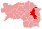 Lage des Bezirkes Weiz innerhalb der Steiermark