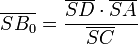 \overline{SB_{0}}=\frac{\overline{SD} \cdot \overline{SA}}{\overline{SC}}