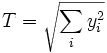T=\sqrt{\sum_i y_i^2}