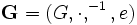 \mathbf{G} = (G, \cdot, ^{-1}, e)