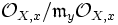 \mathcal O_{X,x}/\mathfrak m_y\mathcal O_{X,x}