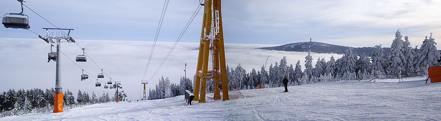 Winterlicher Blick vom Großen Fichtelberg