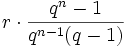 r\cdot\frac{q^n-1}{q^{n-1}(q-1)}