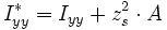 I_{yy}^* = I_{yy} + z_s^2 \cdot A