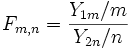 F_{m,n}=\frac{Y_{1m}/m}{Y_{2n}/n}