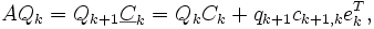 AQ_k=Q_{k+1}\underline{C}_k=Q_kC_k+q_{k+1}c_{k+1,k}e_k^T,