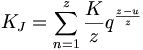 K_J = \sum_{n=1}^{z} \frac{K}{z} q^{\frac{z-u}{z}}