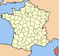 Lage der Region Corse in Frankreich