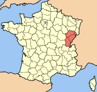 Lage der Region Franche-Comté in Frankreich