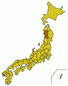 Lage der Präfektur Akita in Japan