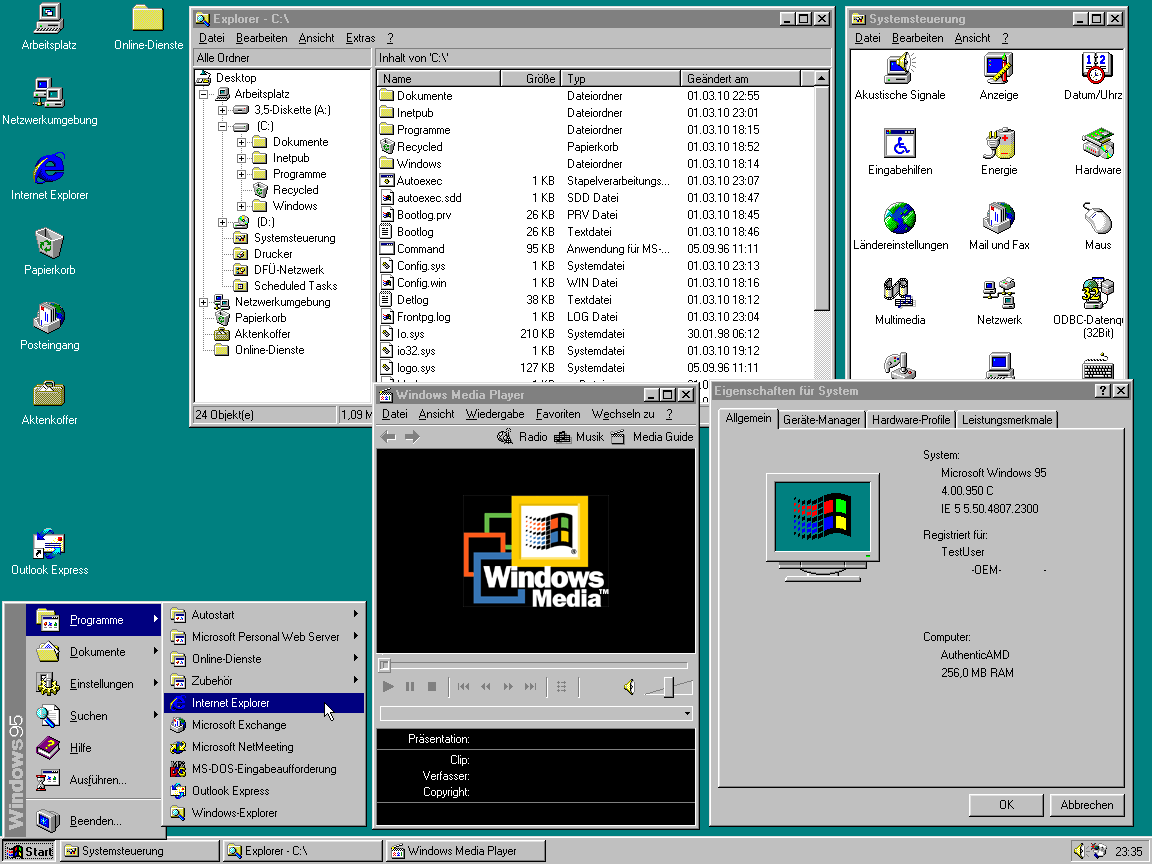 Как установить windows 95