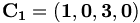 \mathbf{C_1=(1,0,3,0)}