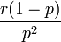  \frac{r(1-p)}{p^2} \,