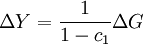 \Delta Y = \frac{1}{1-c_1} \Delta G