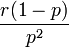 \frac{r(1-p)}{p^2}