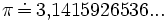 \pi \, \dot= \, 3{,}1415926536...