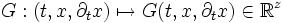 G:(t,x,\partial_t x)\mapsto G(t,x,\partial_t x)\in\mathbb{R}^{z}