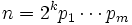 n = 2^kp_1\cdots p_m