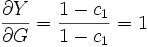 \frac{\partial Y}{\partial G} = \frac{1-c_1}{1-c_1} = 1